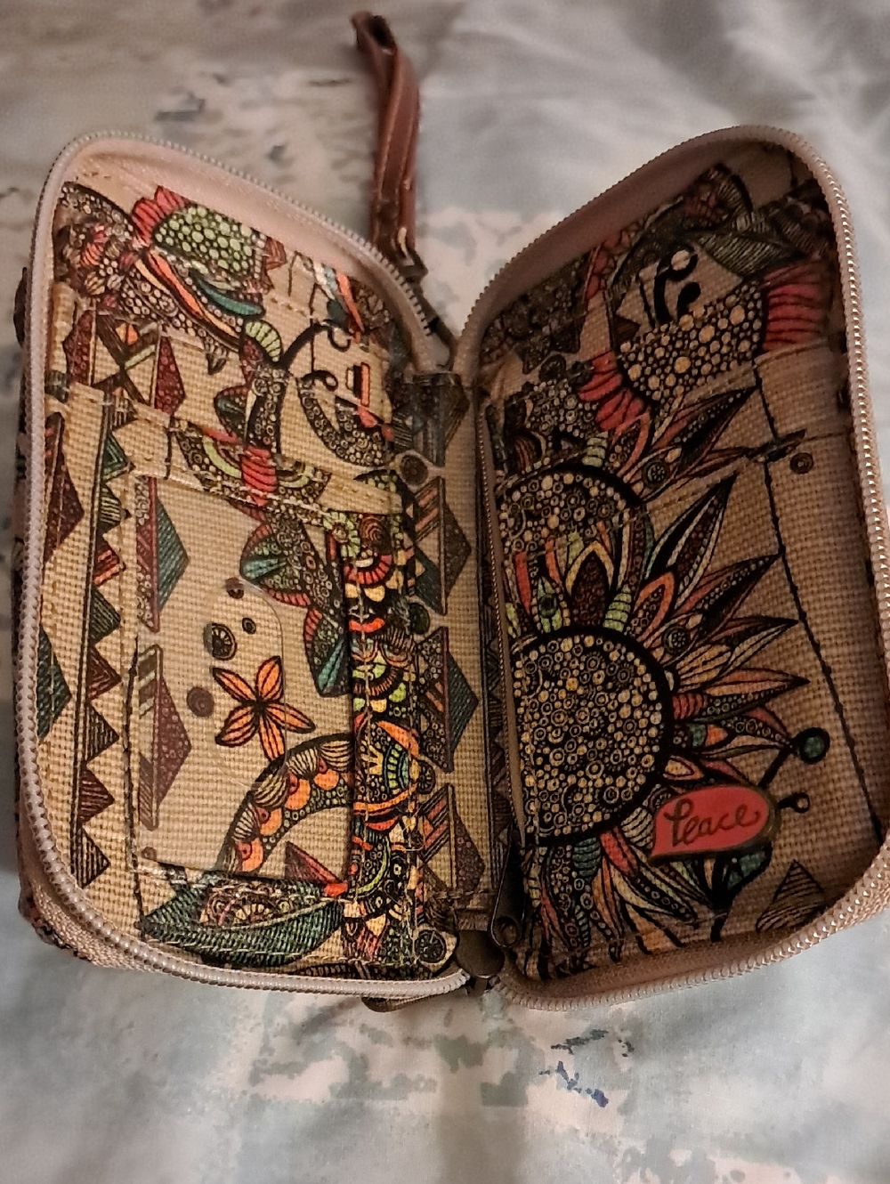 Sakroots Floral owl wristlet